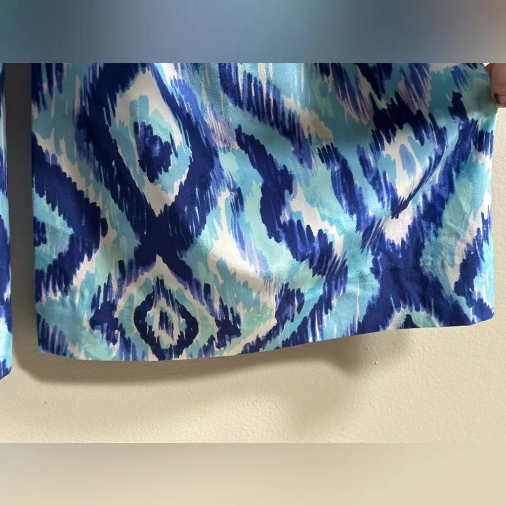 Lilly Pulitzer Lolani 100% Silk Palazzo Pants Skipped A Beach Blue Women’s 4 - Image 13