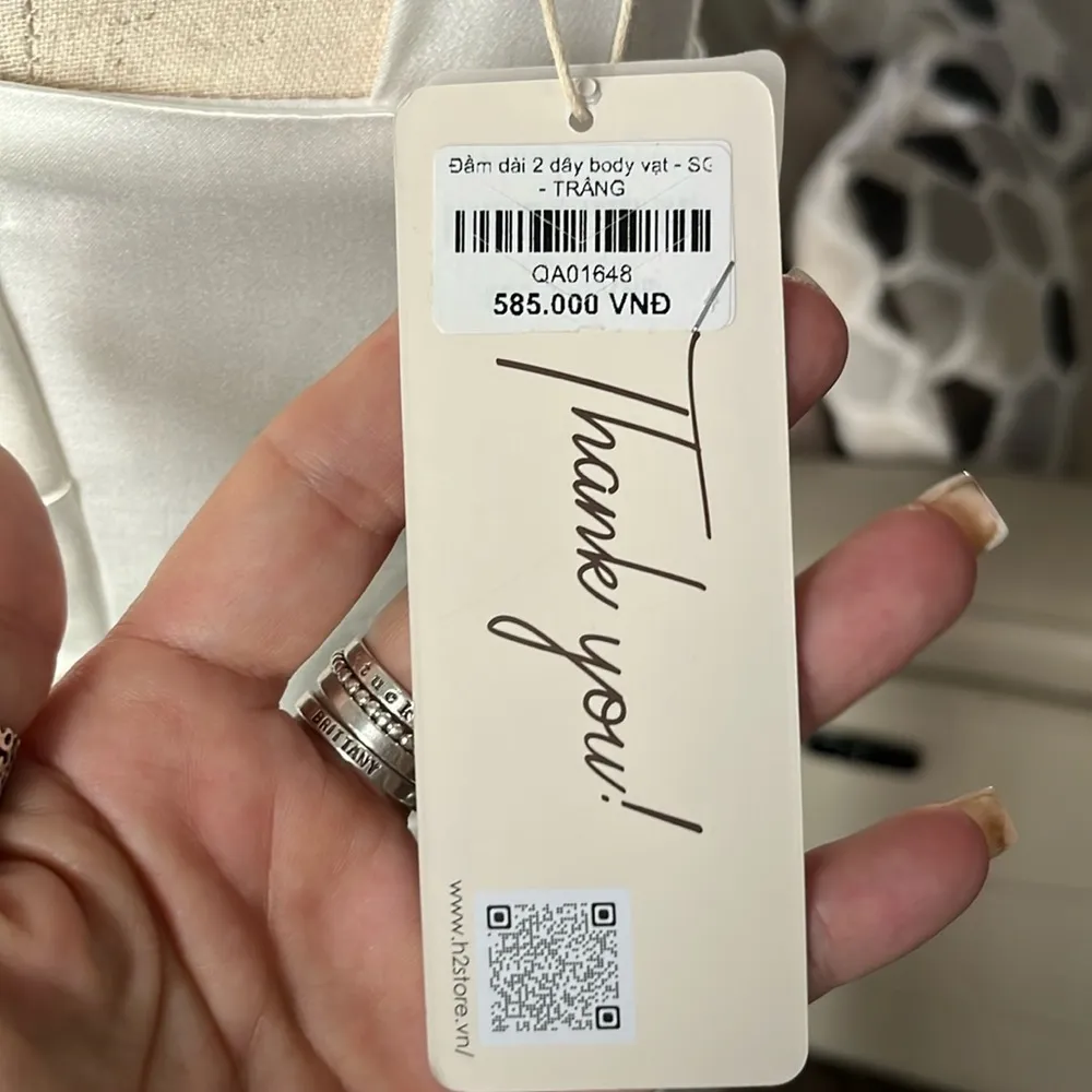 H2Store Satin asymmetrical dress with high slit White Size XS - Image 2