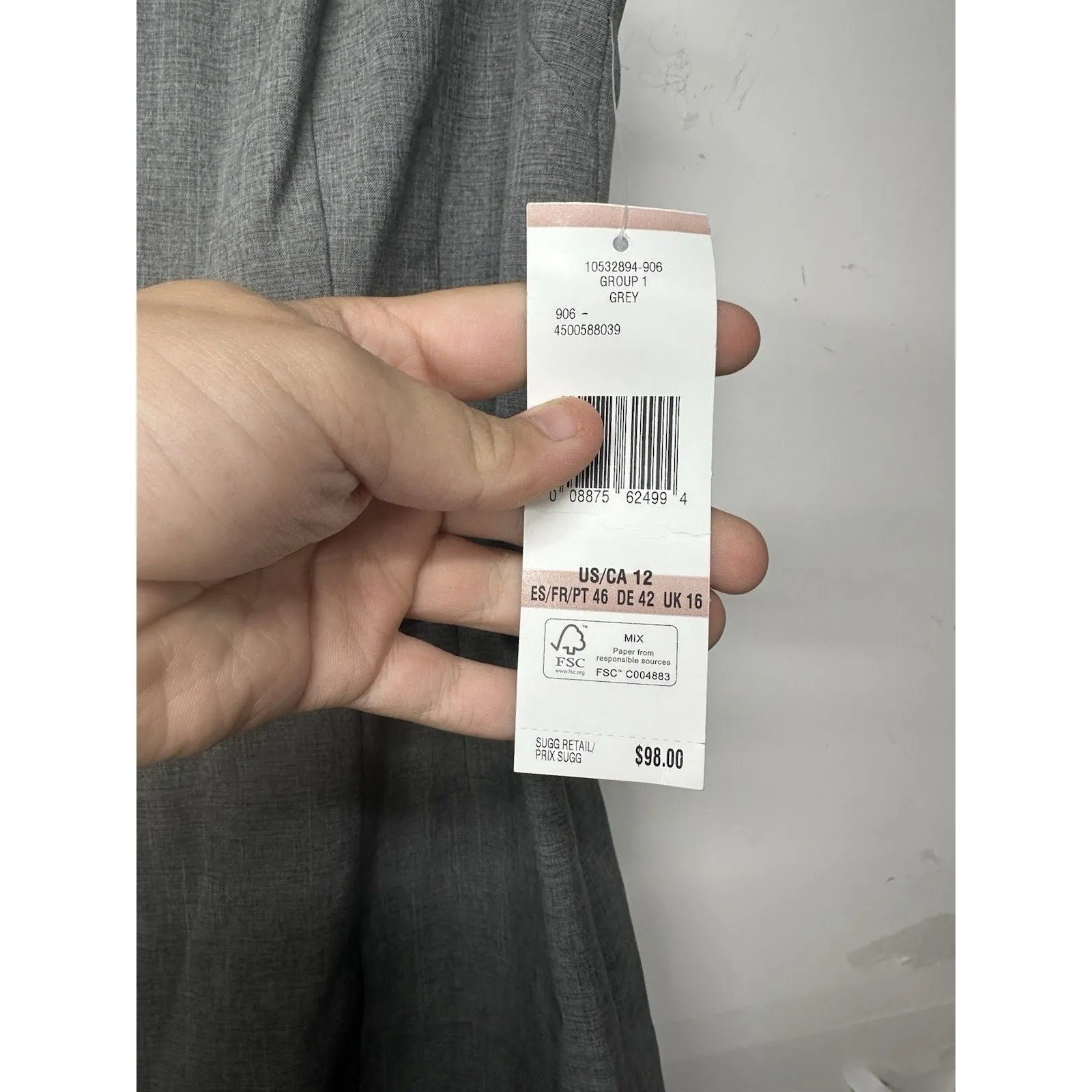 jones new york Woman’s Gray dress With Zipper Size 12 NWT - Image 8