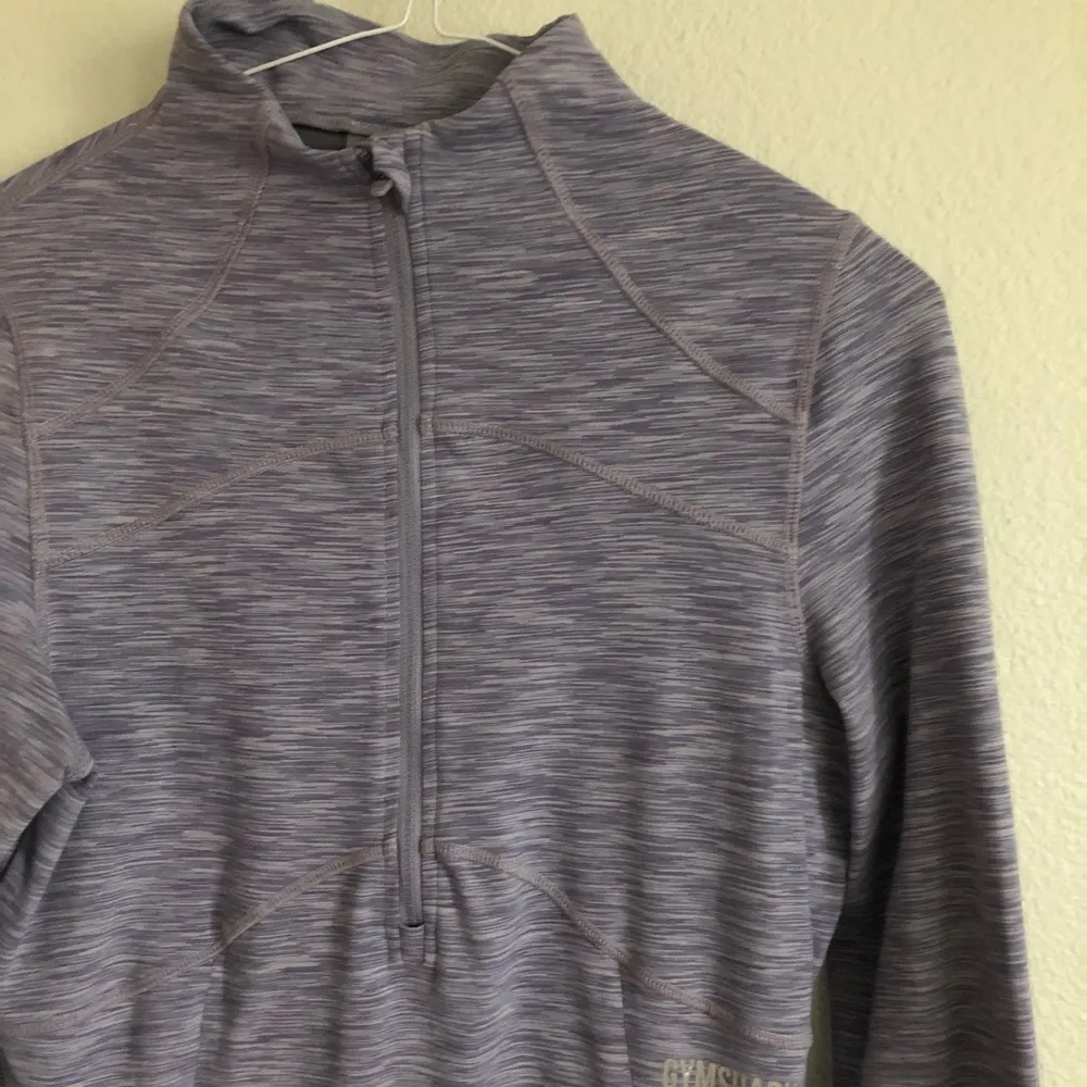 Gymshark Limit 1/2 Zip Pullover Steel Blue Marl. Size Medium - Image 3
