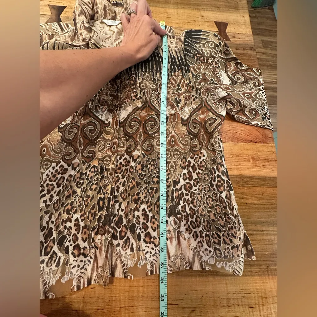 Erin London Animal Print Women's Top - Brown and Black - Image 8