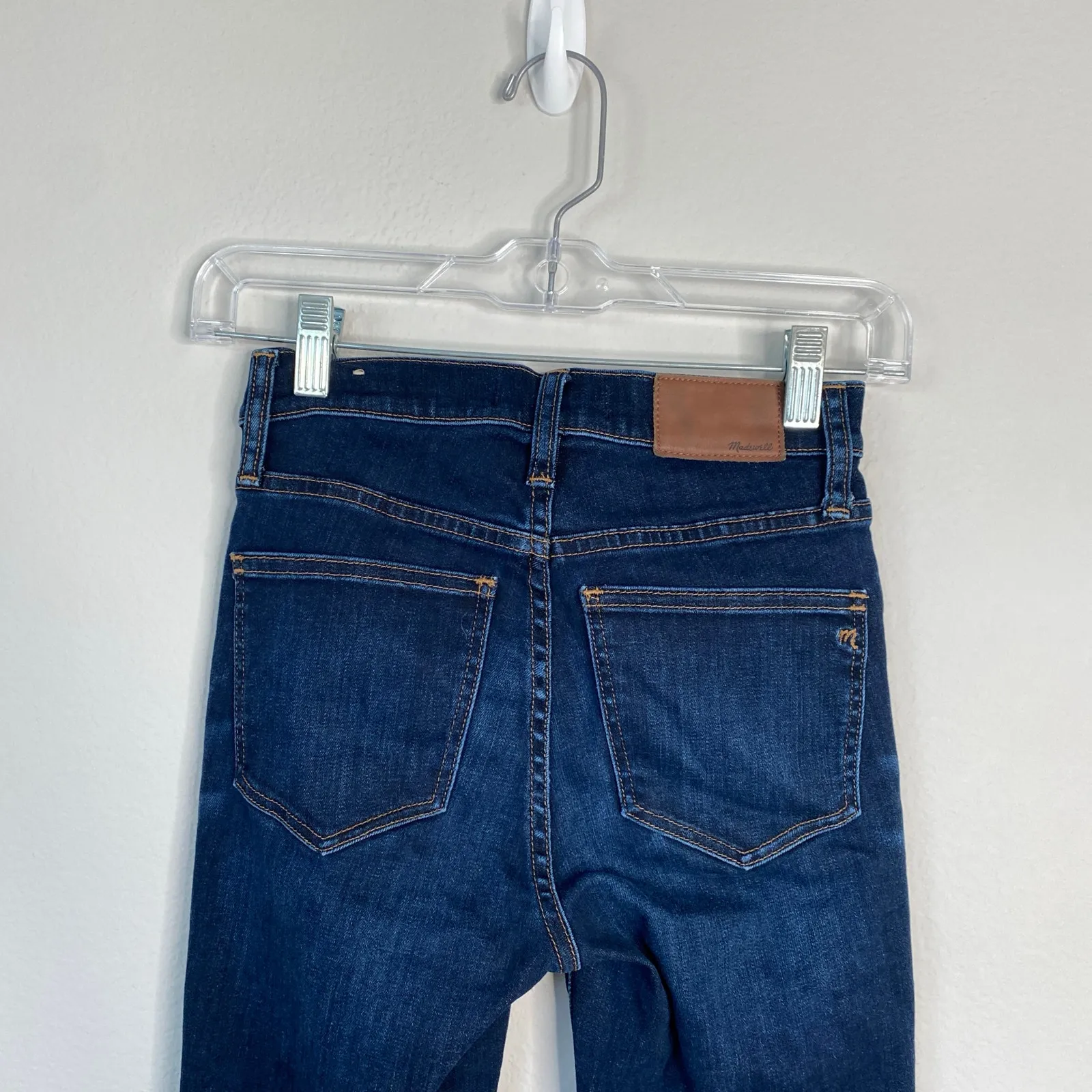 MADEWELL 9" Mid-Rise Skinny Jeans in Larkspur Wash Stretch Denim Size 24 - Image 8