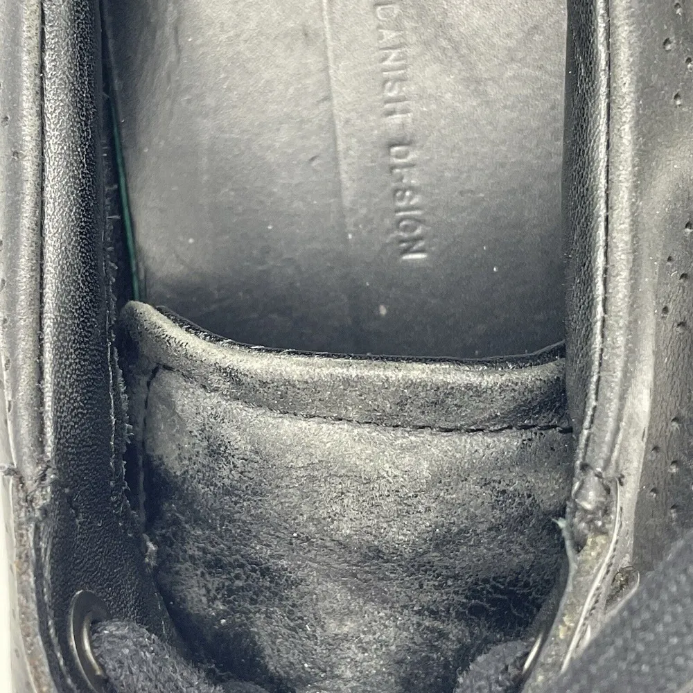 ECCO Womens Size 7 Shoes Black Soft Perforated Leather‎ Low Top Lace Up Sneakers - Image 12