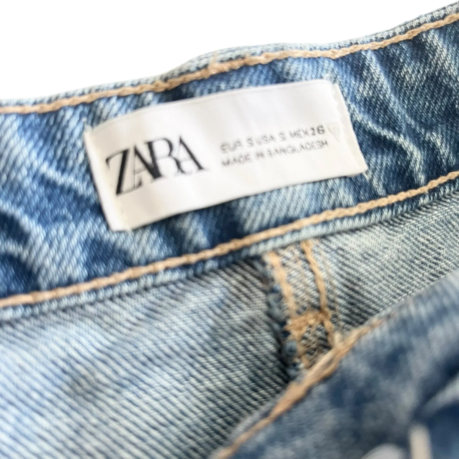 Zara Blue Denim A-Line Jean Midi Skirt Women’s Size Small - Image 2