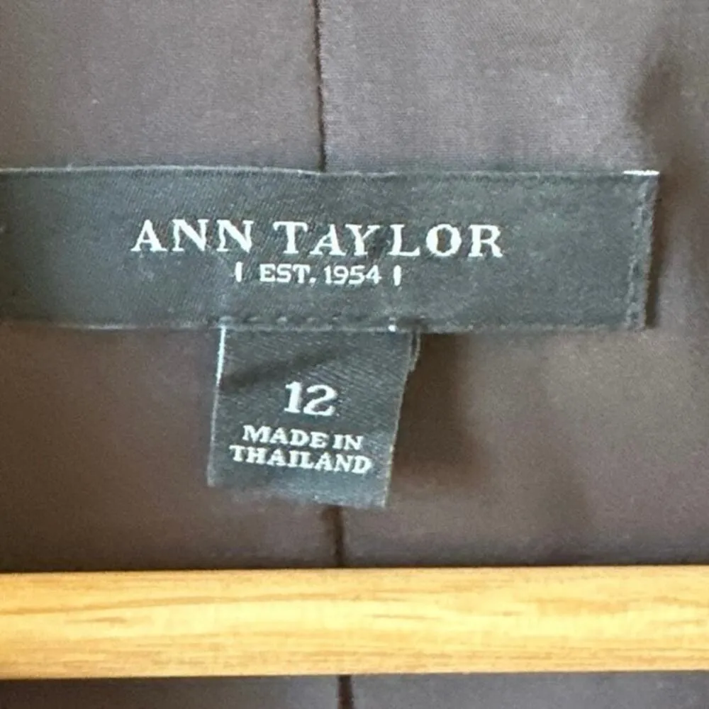 Ann Taylor Size 12 Olive Green Lined Blazer Jacket Coat Wool 3 Button - Image 4