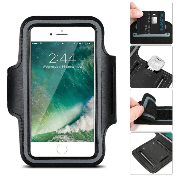 iPhone/Galaxy Sport Gym Exercise Armband Black - Image 3