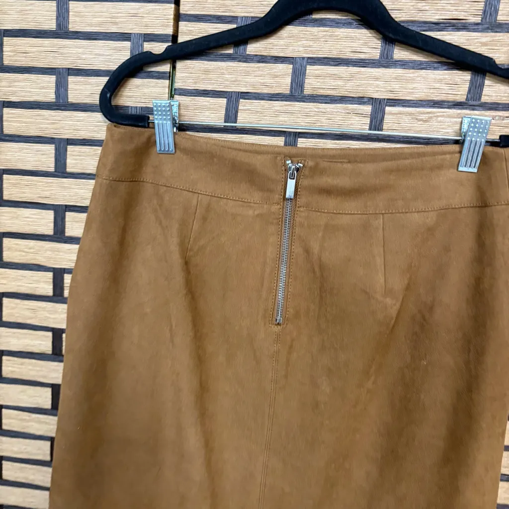 Chicos Brown Suede Skirt Size 0P (4P)‎ - Image 5