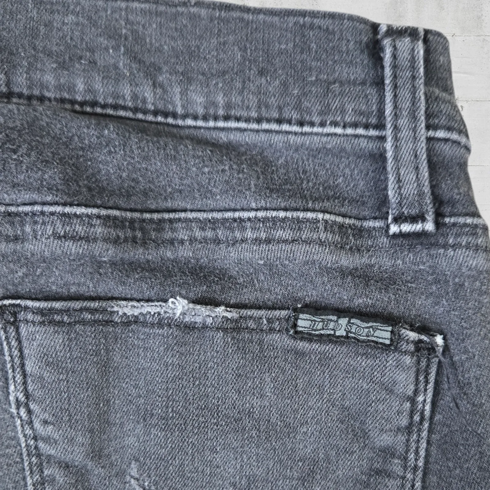 Hudson Nico Black Distressed Mid Rise Stretch Slim Super Skinny Jeans Size 28 - Image 9