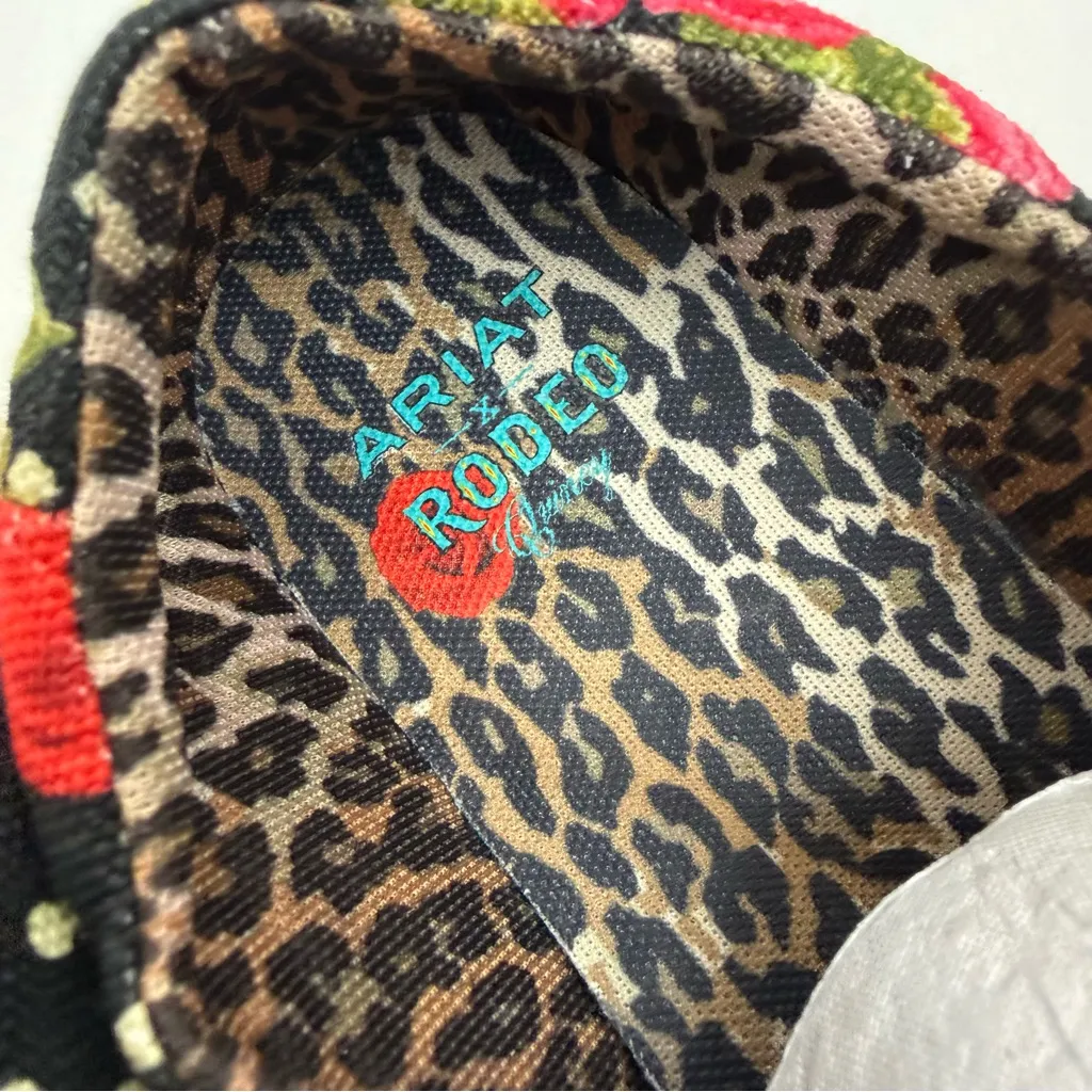 Ariat X Rodeo Quincy Punchy Polka Dot Hilo Shoes Floral Rose Print Slip On - Image 11