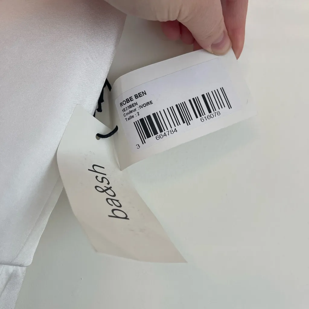 ba&sh Size M Ivory Satin Ben Strapless Dress Bridal Bridesmaid Formal NWT - Image 6