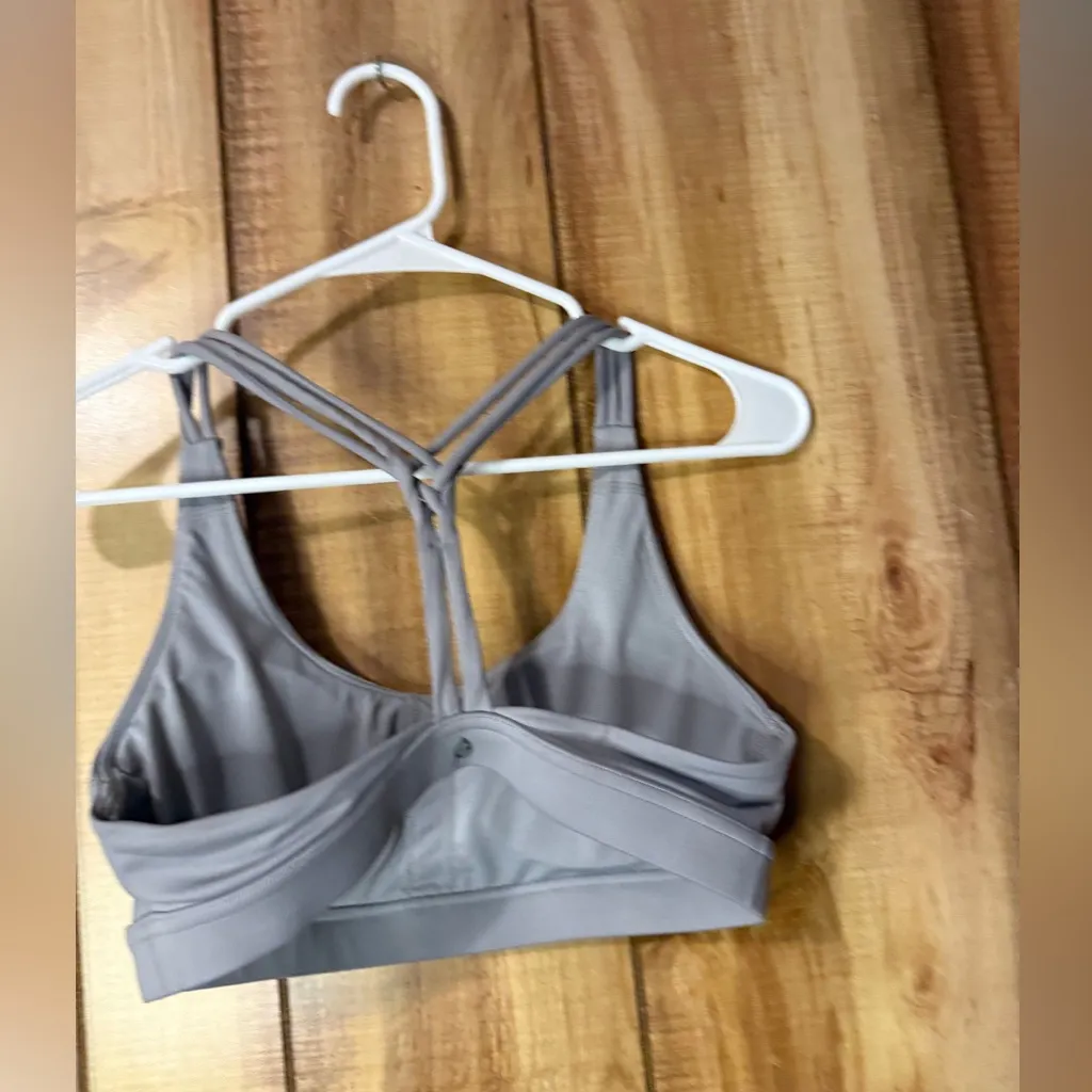 P’Tula Braided Back Gray Scoop Neck Bra Medium - Image 5