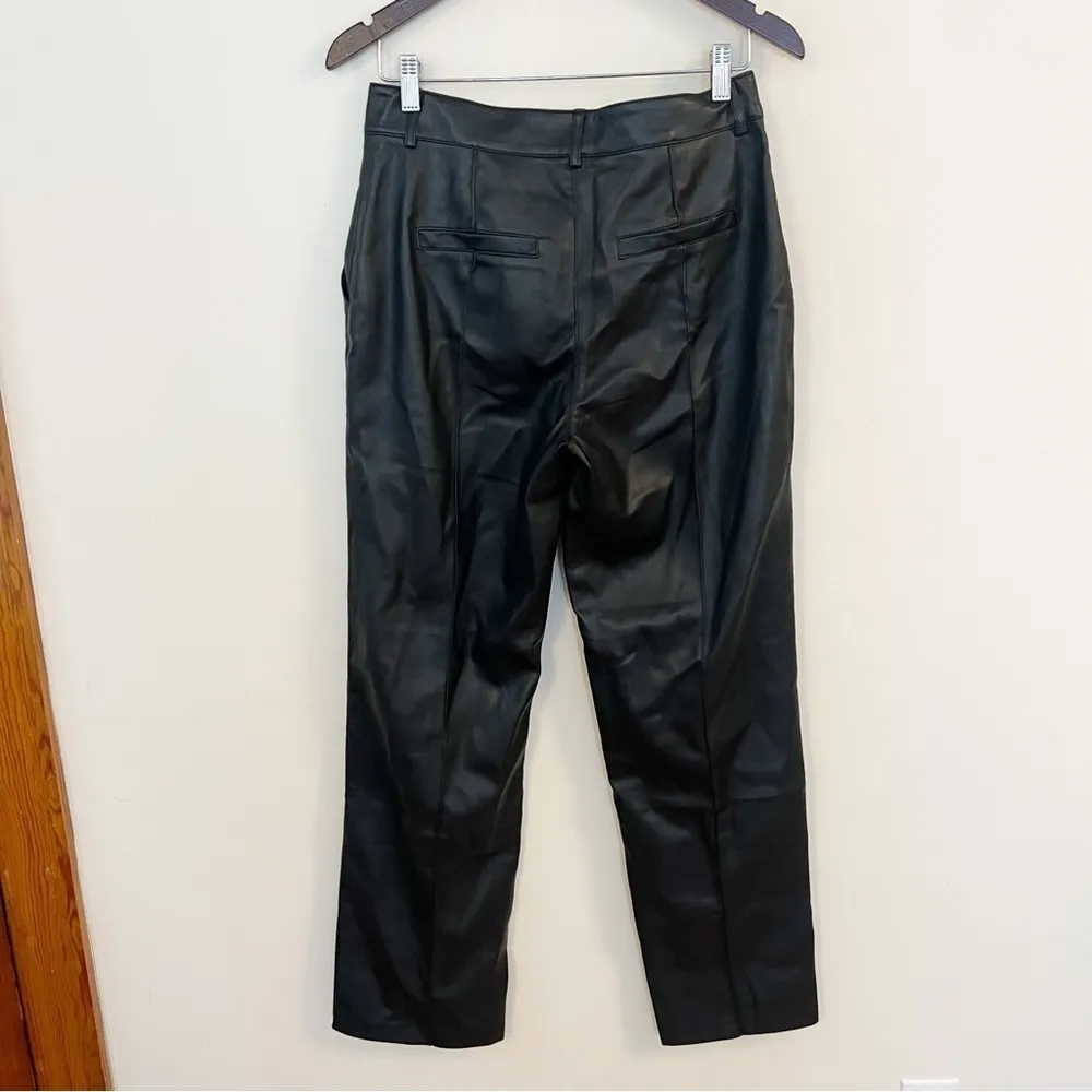 PU Mid Rise Straight Leg Pants Black Size EU 38/ US 8 Faux Leather NEW - Image 10