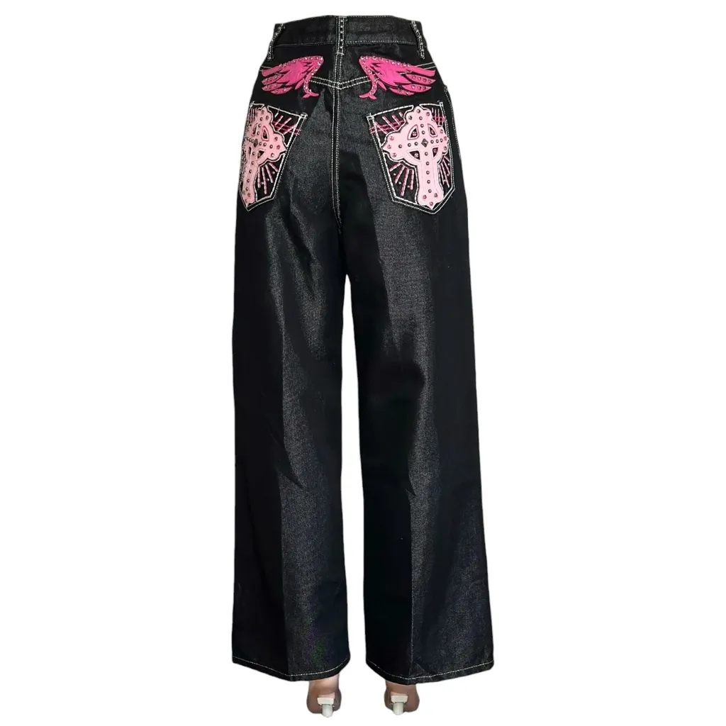 JADED LONDON XL Colossus Super Baggy Jeans, Pink Sapphire, 26” - Image 9