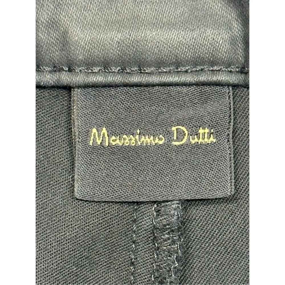 B32 - Massimo Dutti Morocco Black Sheen Pant Size 10 - Image 5