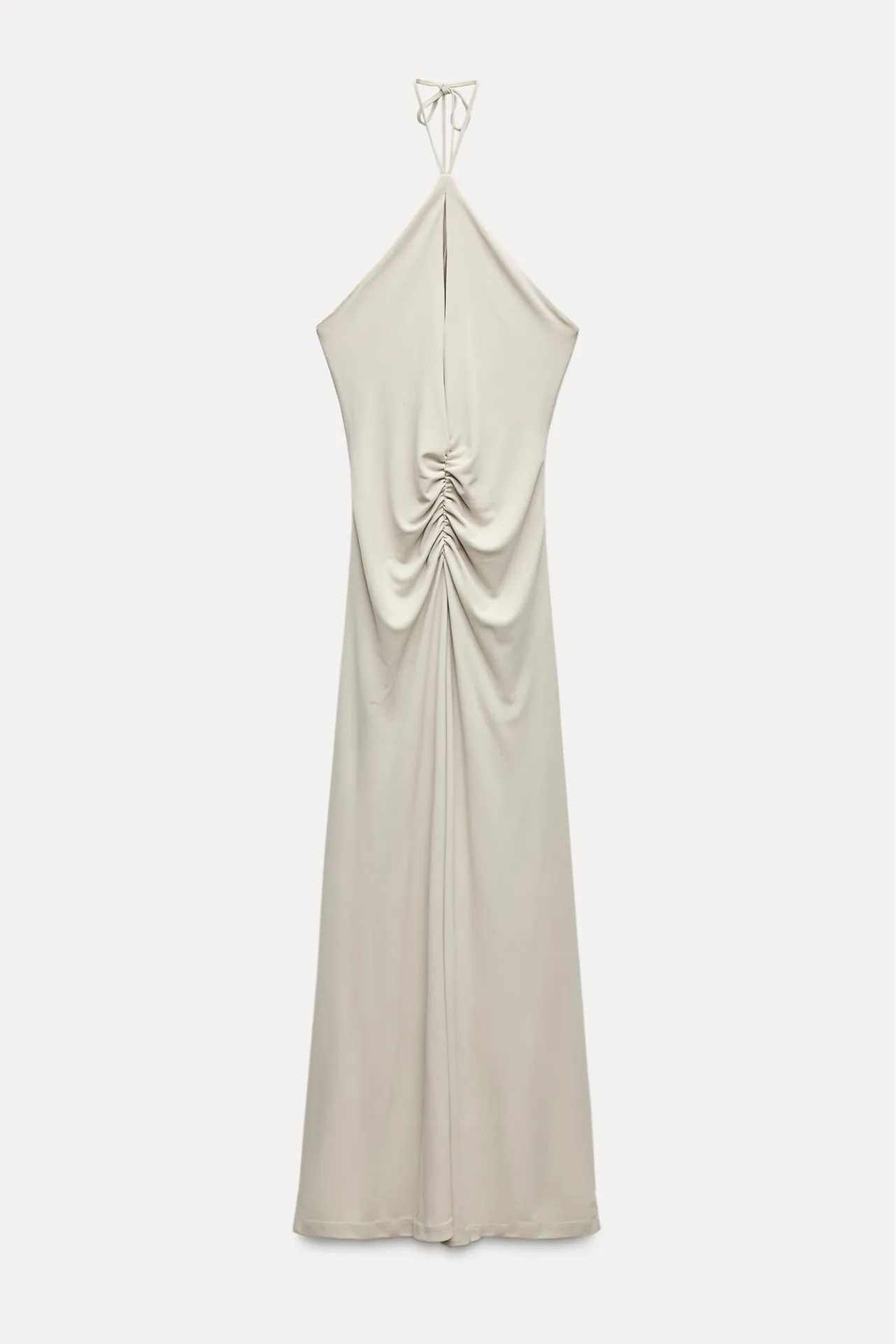 Zara dress gown fitted maxi bodycon Gray Halter formal evening wedding - Image 15