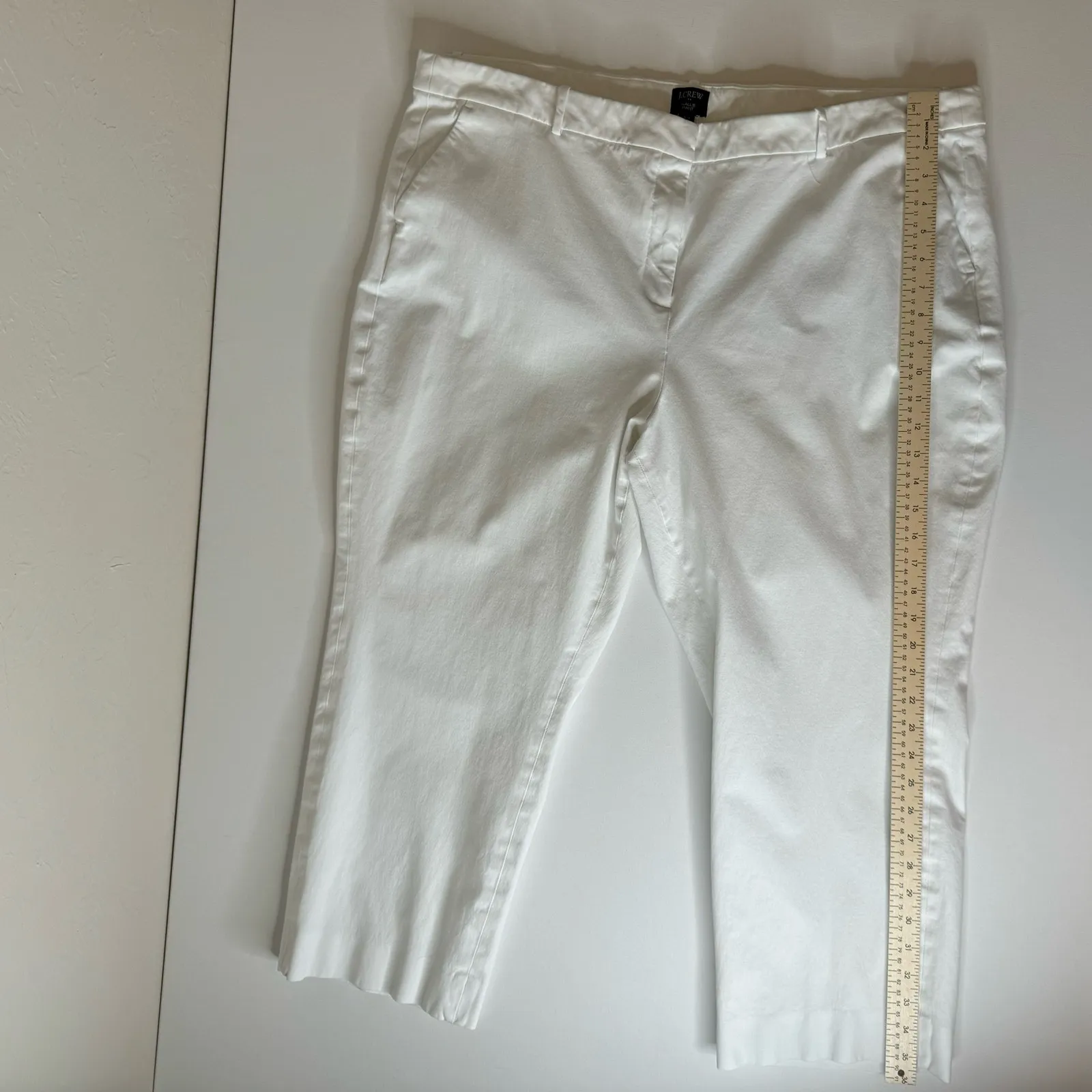 J Crew Womens Kallie Straight Leg‎ Pant in White Sz 22 Office Neutral Minimalist - Image 12
