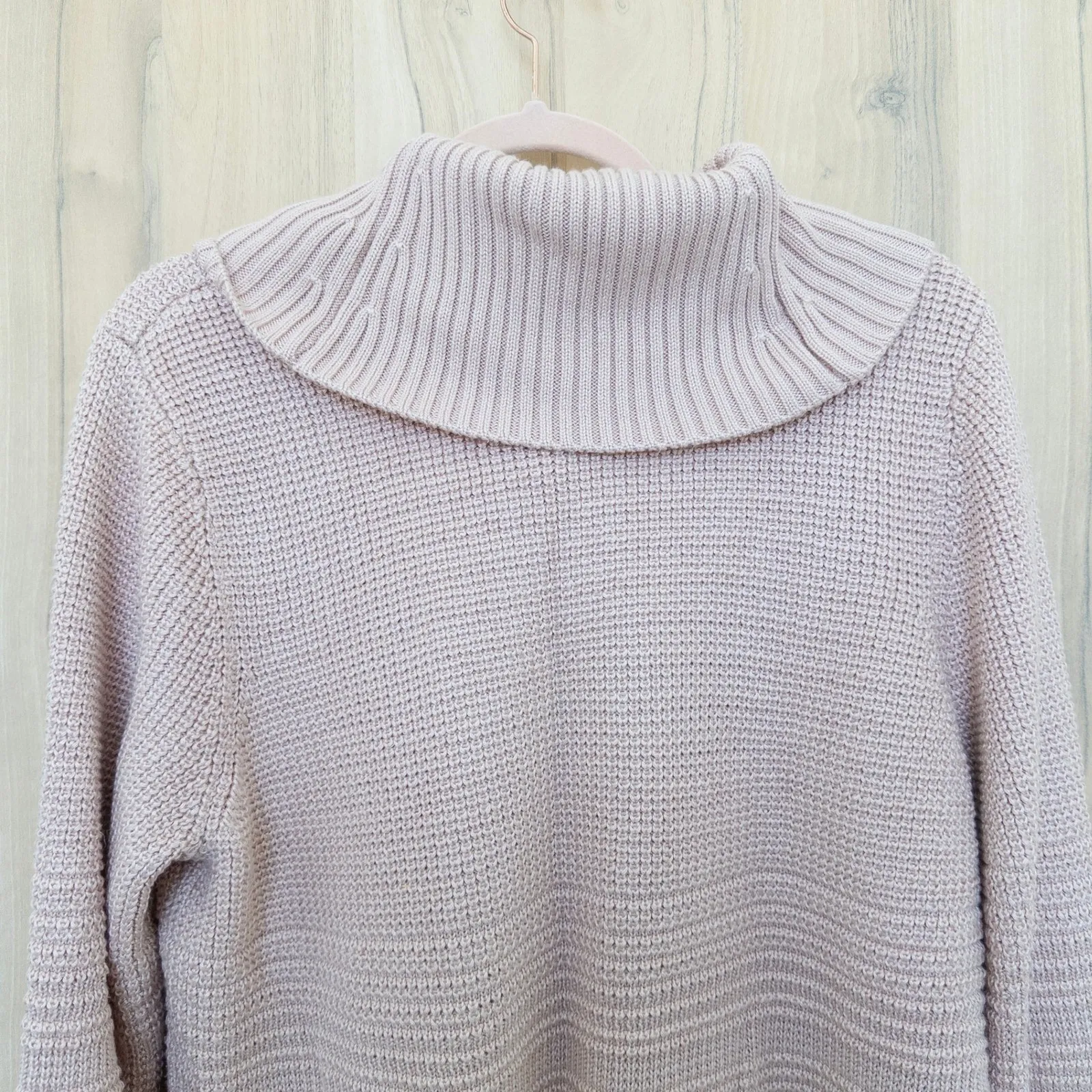 Calvin Klein Womens Sweater Size XL Pink Cowl Neck Knit Minimalist Cozy Chic - Image 7