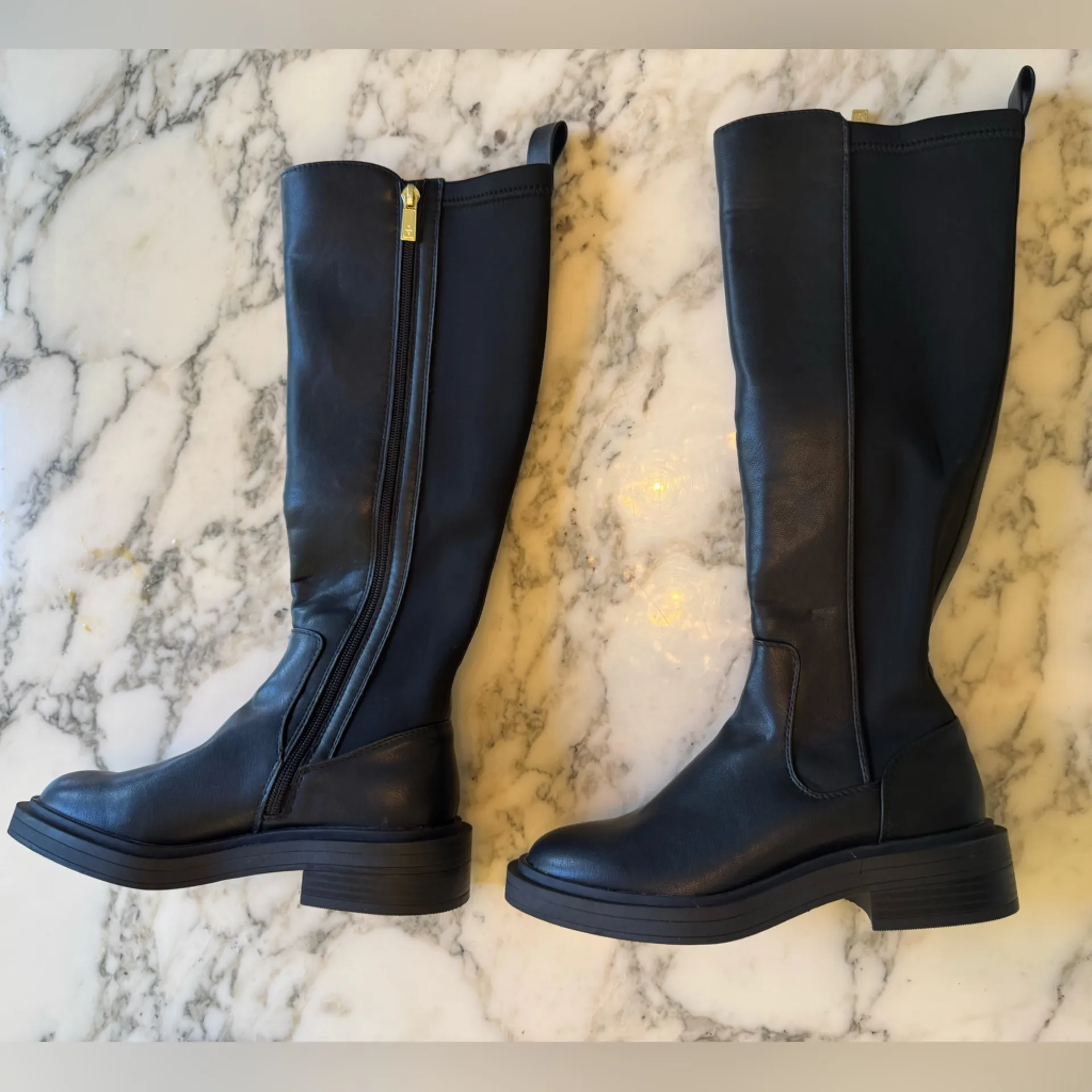 NWT Kenneth Cole Reaction “Anabelle” Women’s Black Calf Tall Riding Boots Sz 5 - Image 7
