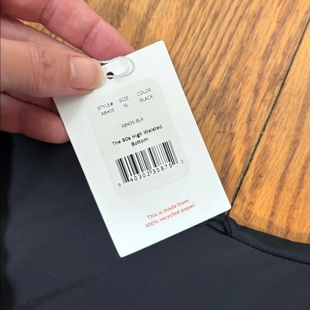 Andie Bikini Set Maui Top 90s High Waisted Bottom Black size‎ XL NWT - Image 8