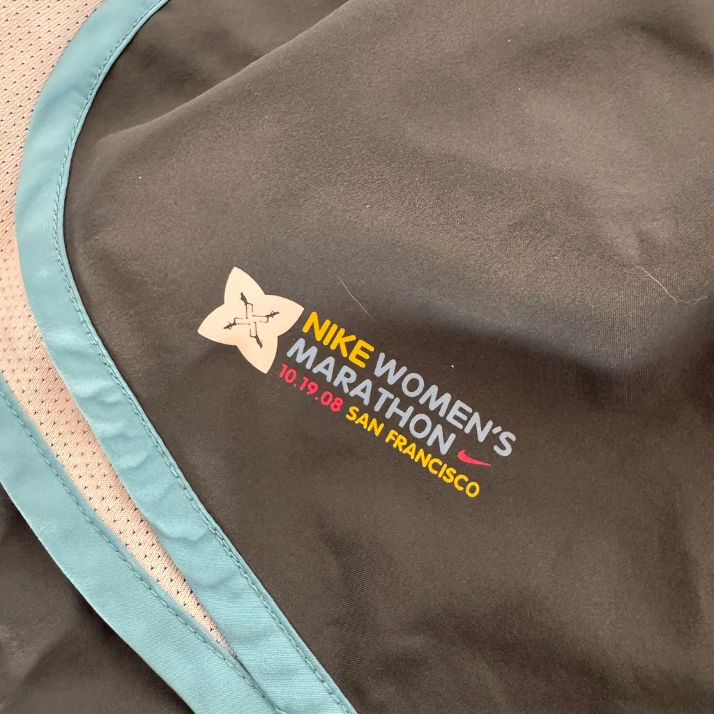 Nike Drifit Womens Marathon SF Shorts Grey Blue Running Athletic Shorts - Image 2