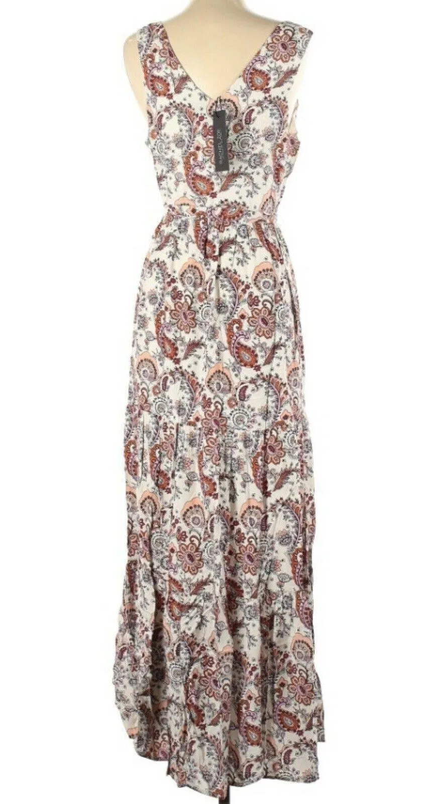 NEW Rachel Zoe Womens Sleeveless Paisley Floral Print Boho Maxi Dress Size 2 - Image 2