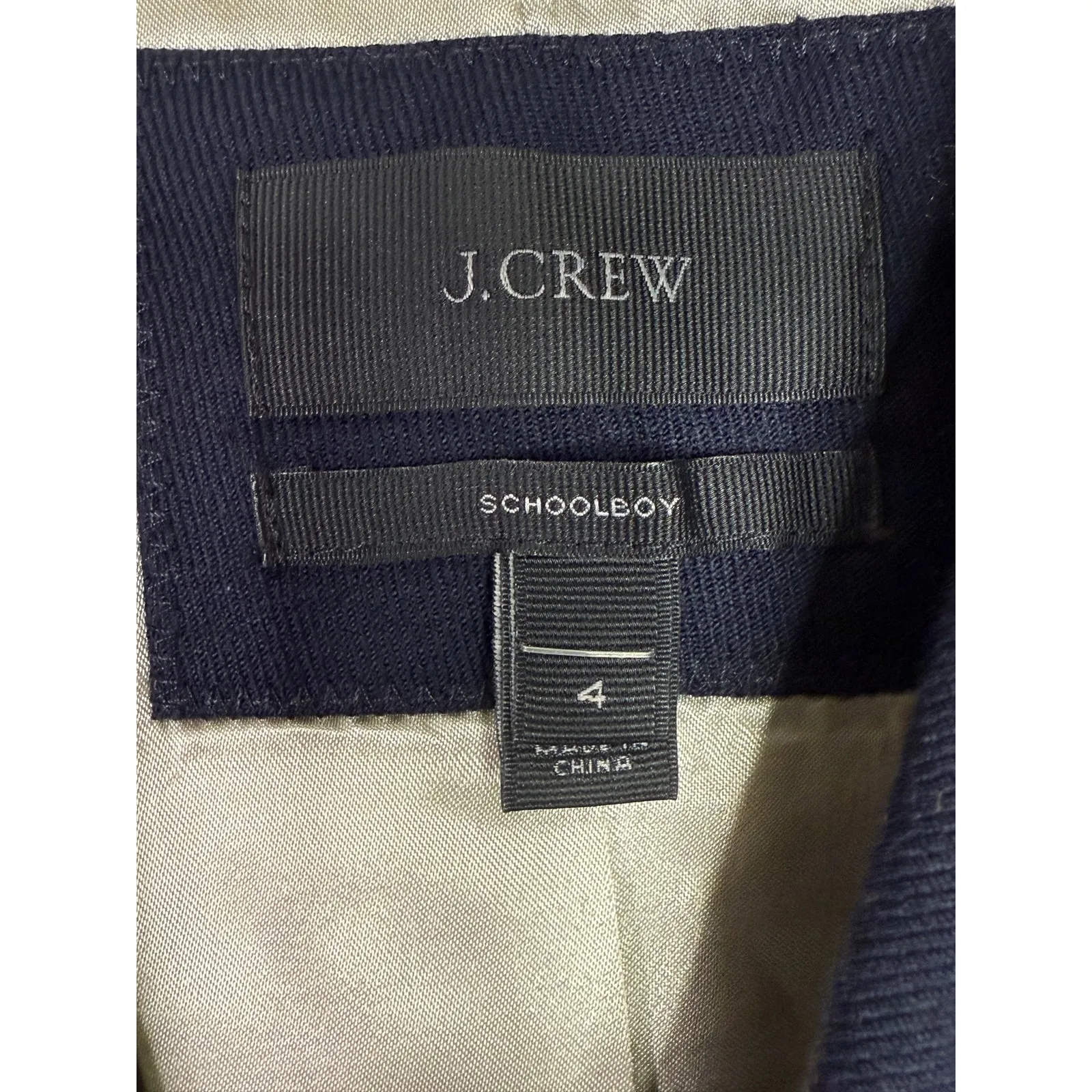 J. Crew Wool Blend Schoolboy Long Sleeve Gold Buttons Blazer Lined 4 Navy Blue - Image 7