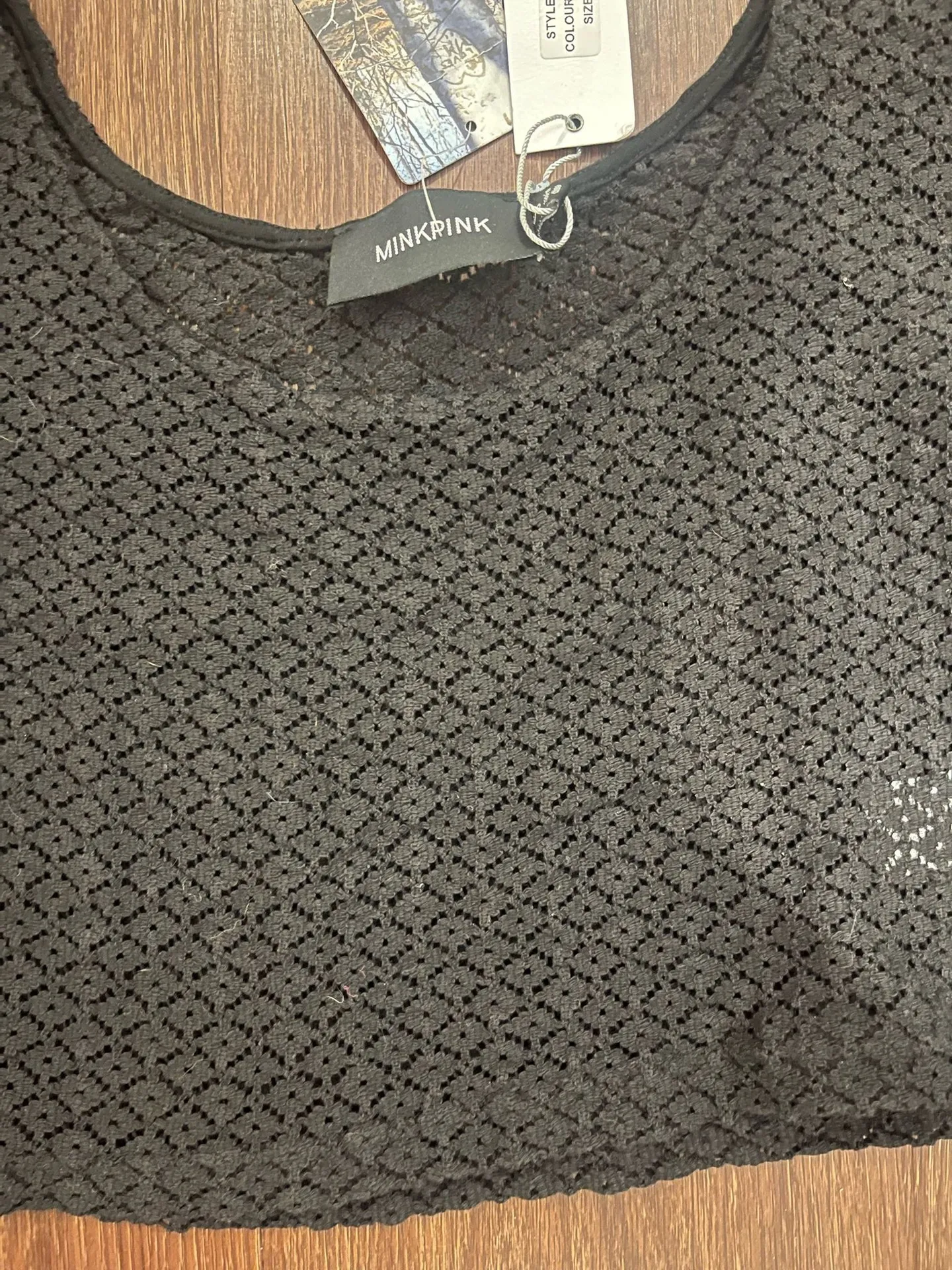 Mink Pink Eyelet Black Crop Top - Image 5