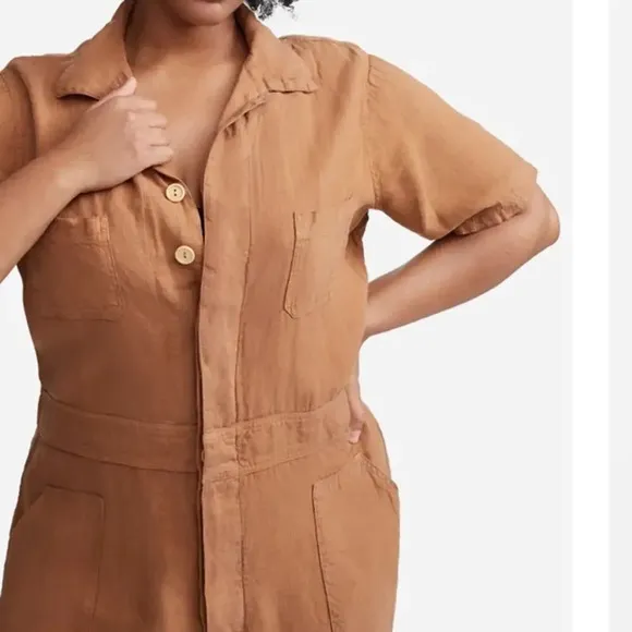 NWT MATE Linen Short Sleeve Jumpsuit in Sedona size‎ Small - Image 7