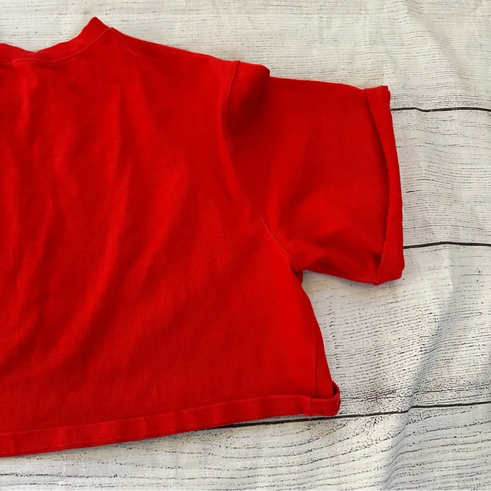 Shorty’s oversized small red short sleeve crop top shirt - Image 12