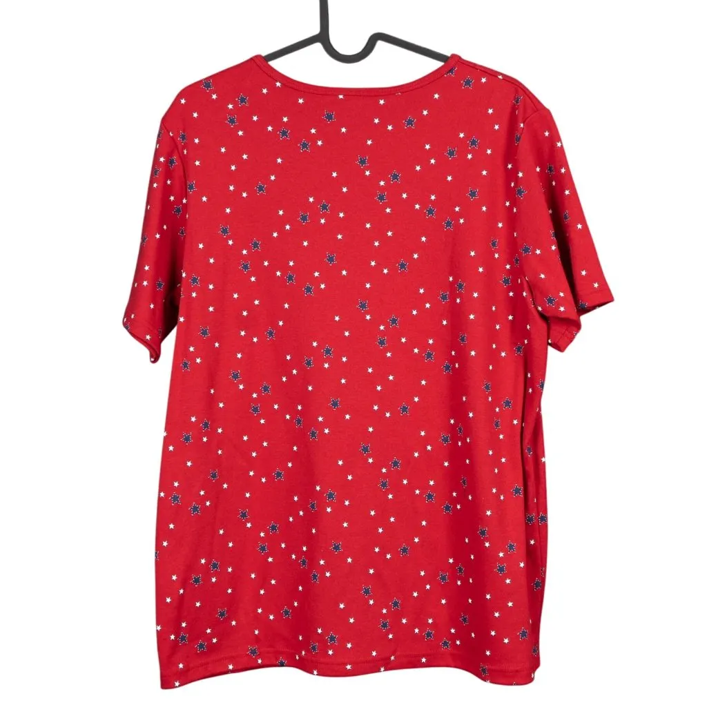 Y2K Patriotic TShirt M 90s Stars Red White Blue July 4th USA Short Sleeve Cotton - Image 5