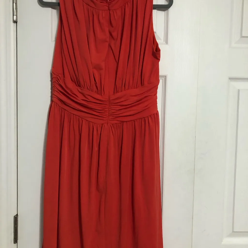 Boston proper fit flare ruched burnt orange dress women’s size 16 wedding guest - Image 8