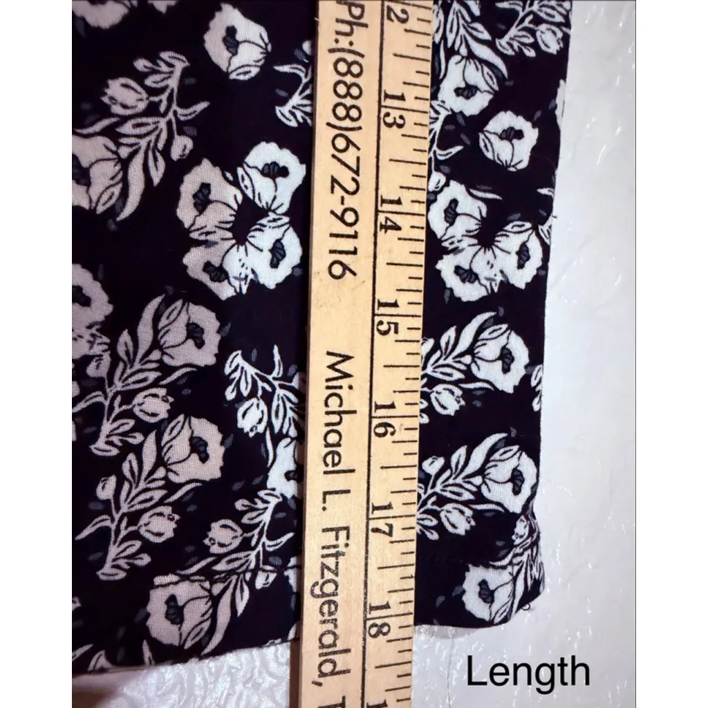 y2k Westport Black & White Floral A-Line Skirt Lined Classic Chic - Image 8