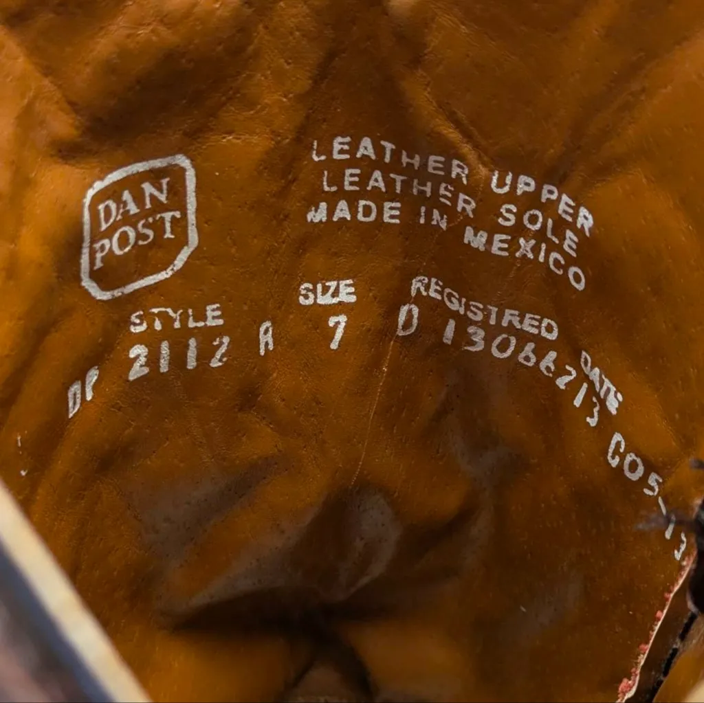 Dan Post Milwaukee Blackcherry Boots 2112 GUC $230 Size 7D/8.5L  S3942 - Image 15