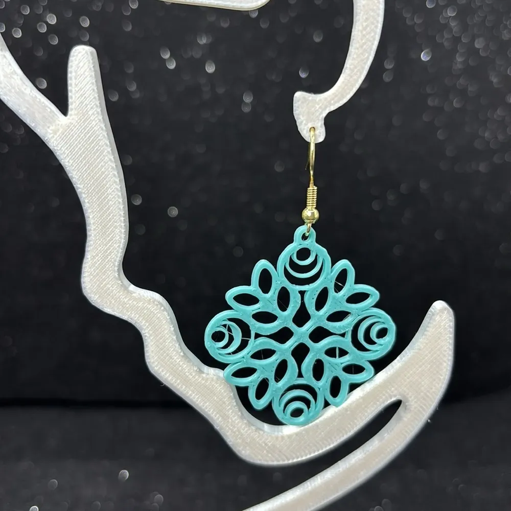 The Bloom Drop Aqua Earrings - Image 2