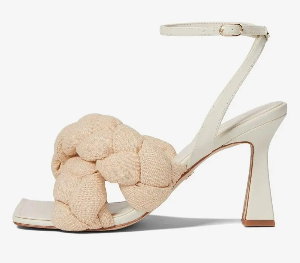 Sam Edelman Courtney Braided Cream Heel Sandal - Image 2
