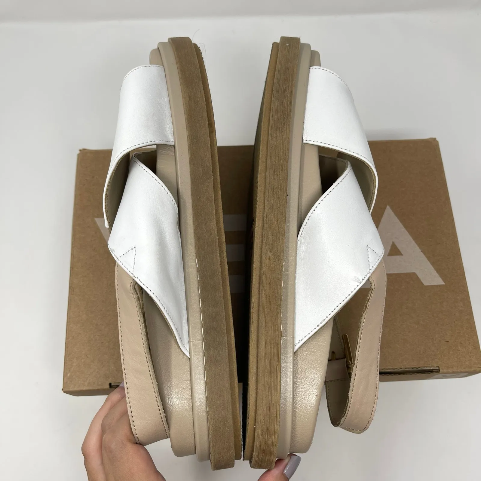 ALOHAS Marshmallow Bicolor Stone Beige Sandals (Sz 39) - Image 7