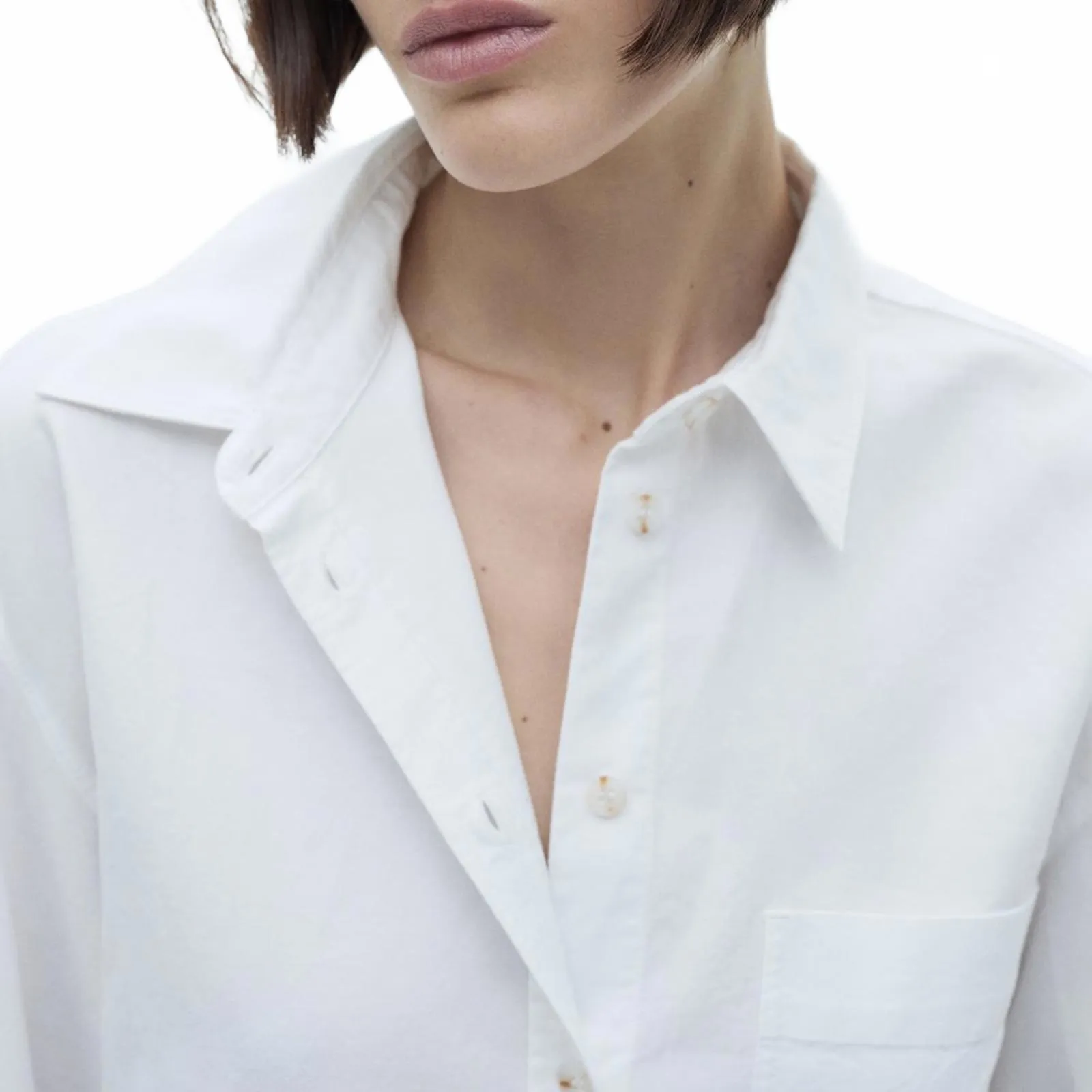 Mango Long Sleeved Cotton Shirt Off White NWT Size 8/Large - Image 5