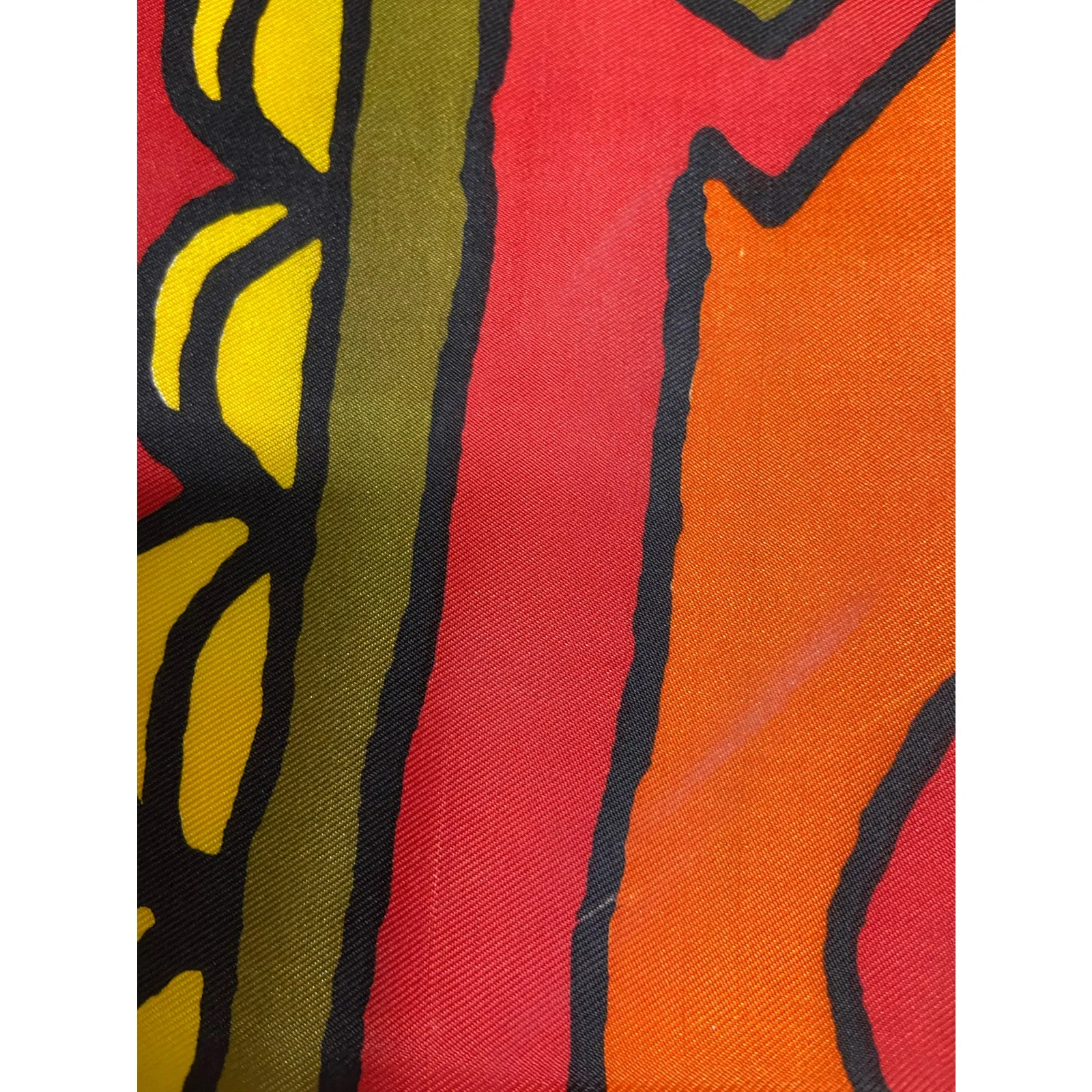 Vera Neumann Vintage Red Yellow Orange Abstract Print Scarf Japan Ladybug - Image 6