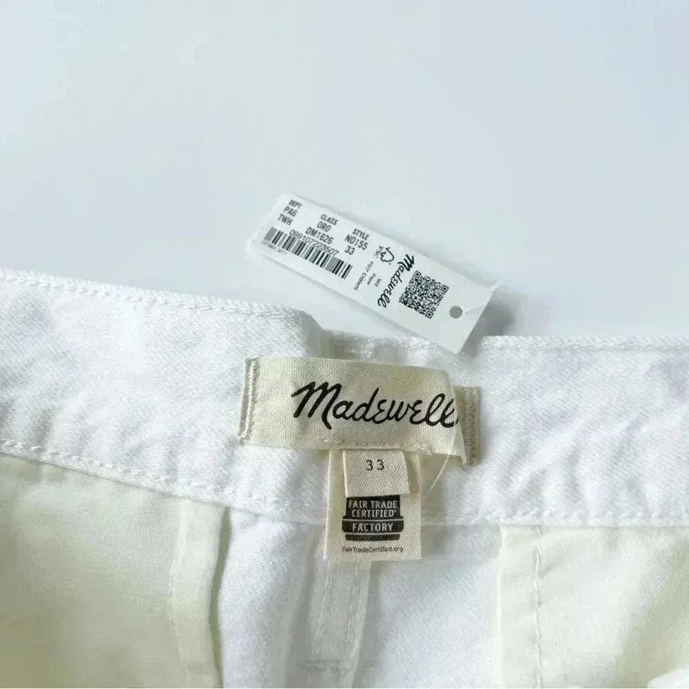 Madewell Plus The Harlow Pleated High-Rise Denim Shorts 100% Cotton Size 33 NWT - Image 3