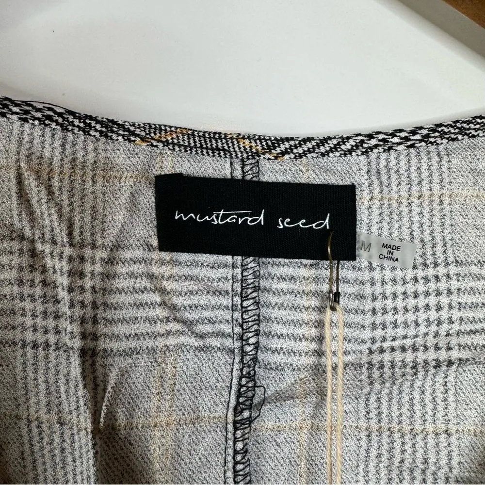 Mustard Seed NWT Plaid Wrap Front Bodysuit‎ Size Medium - Image 3