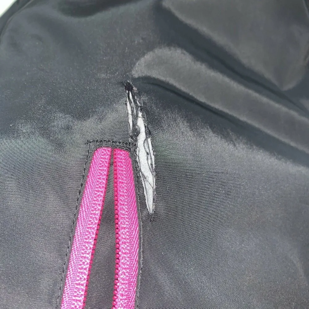 Lands End Womens Winter Squall Jacket Size M Pink Black Coat Hood Flaw - Image 6