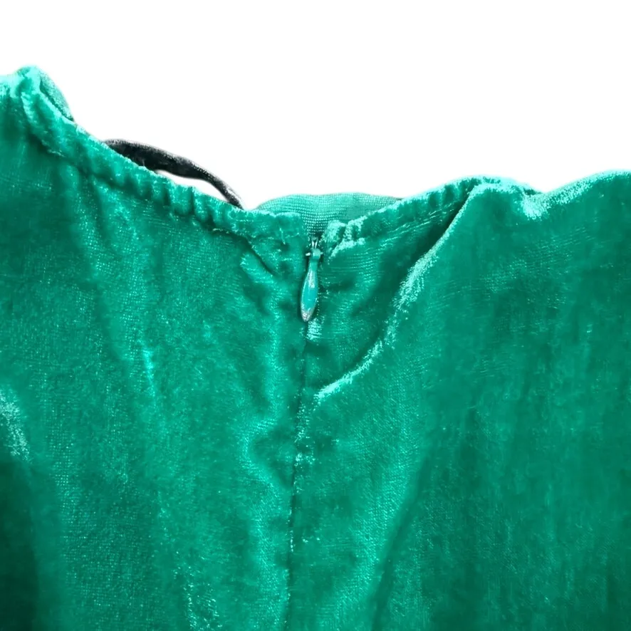RHODE Mini Velvet Pia Dress in Green, Size US 0 Green - Image 8