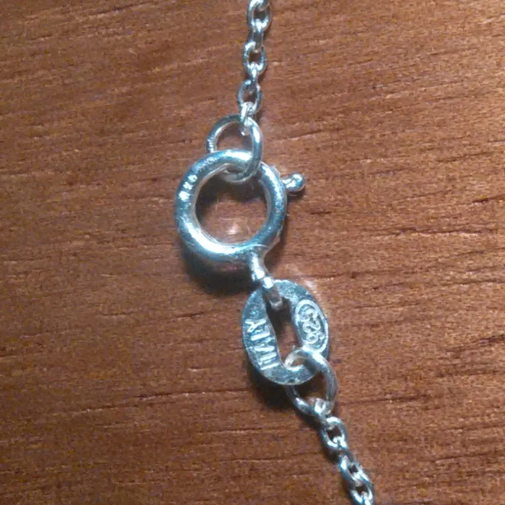 Simulated Diamond Bar Pendant Sterling Silver Necklace - Image 4