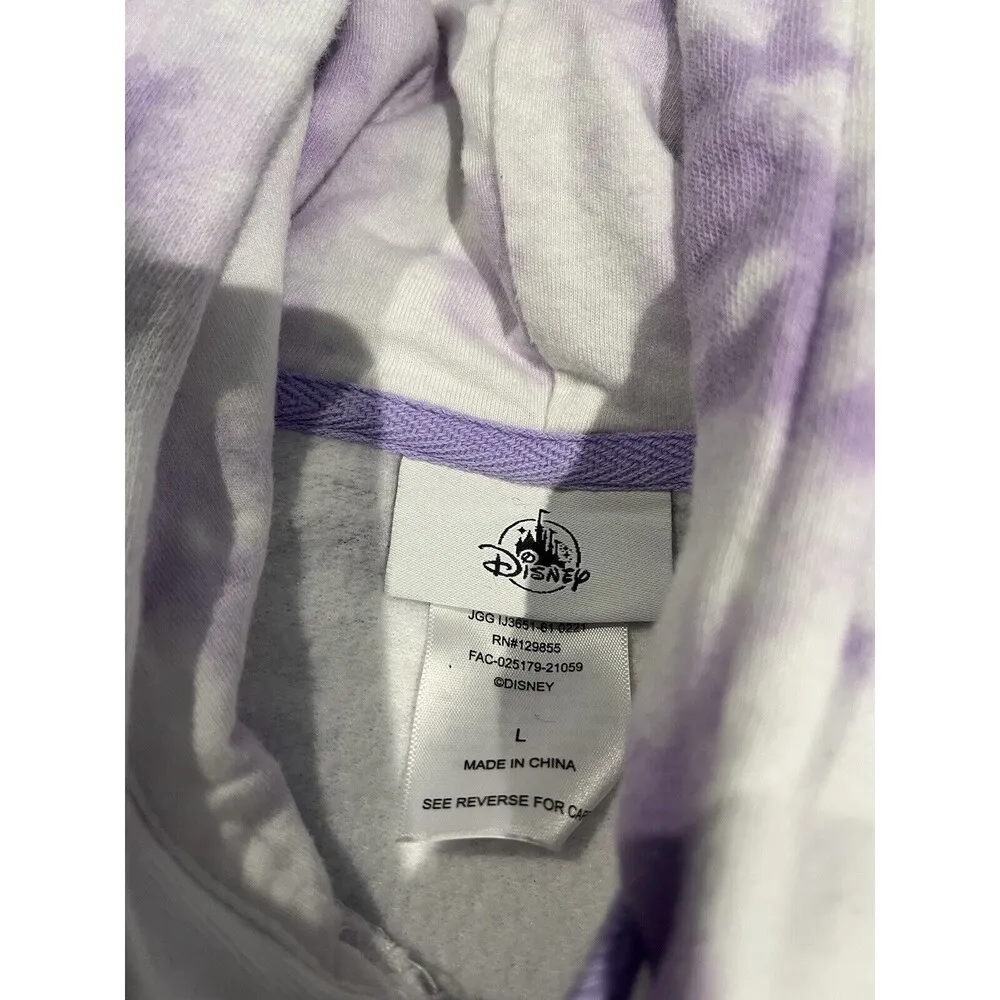 Disney World women's L Daisy Duck tie-dye lavender purple hoodie - Image 7