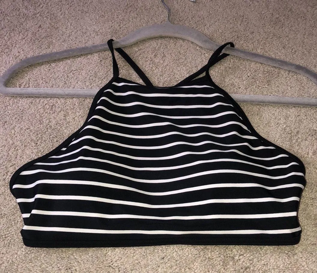 Bikini Top Striped Black White Medium - Image 5