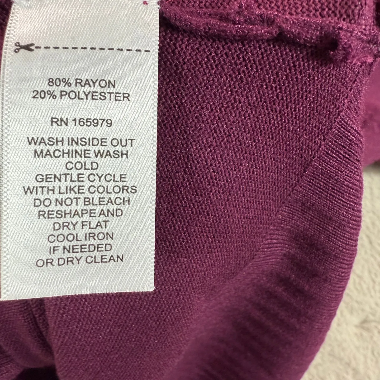 Melissa Paige Womens V Neck‎ Long Sleeve Ribbed Bottom Knit Sweater Purple S - Image 5