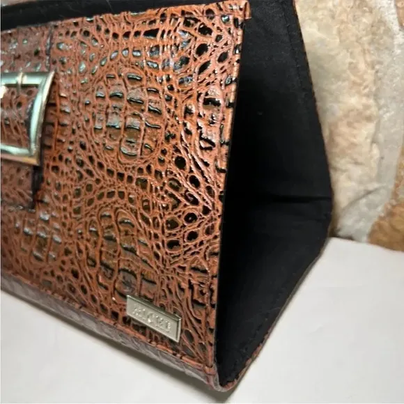 MICHE ELLIE CLASSIC BROWN FAUX CROCODILE LEATHER BUCKLE MAGNETIC PURSE SHELL Brown - Image 2