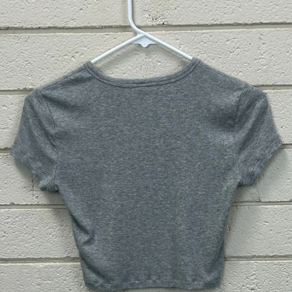 Aritzia Sunday Best Gray Ribbed Tee size S - Image 7