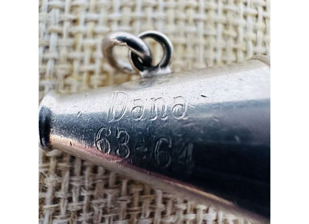 Sterling Silver Cheerleader Megaphone Charm Pendant Vintage 3/4" Dana Engraved - Image 9