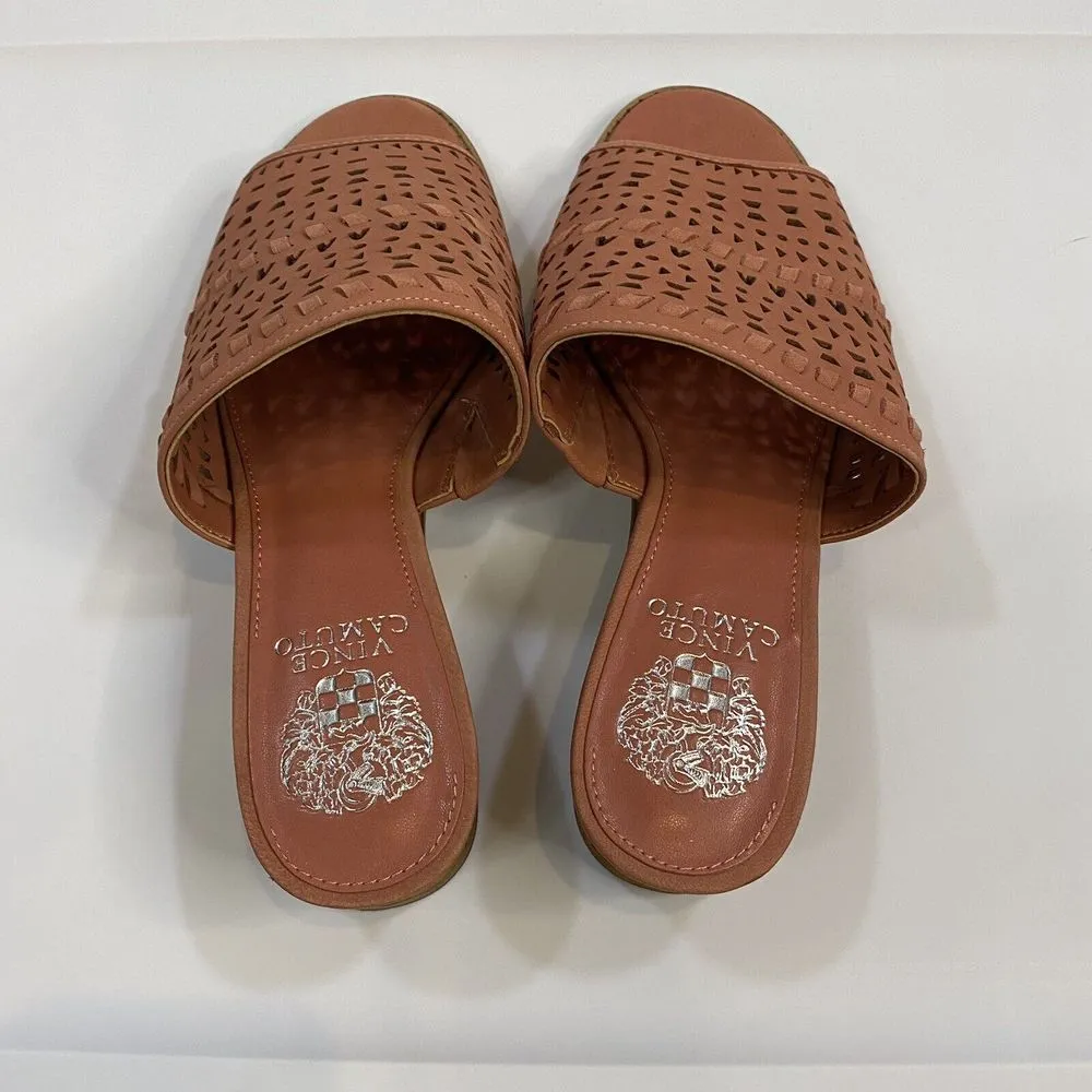 Vince Camuto Leather‎ Wedge Slide Wide Sandals Sushi 8 Wide NWOT - Image 6